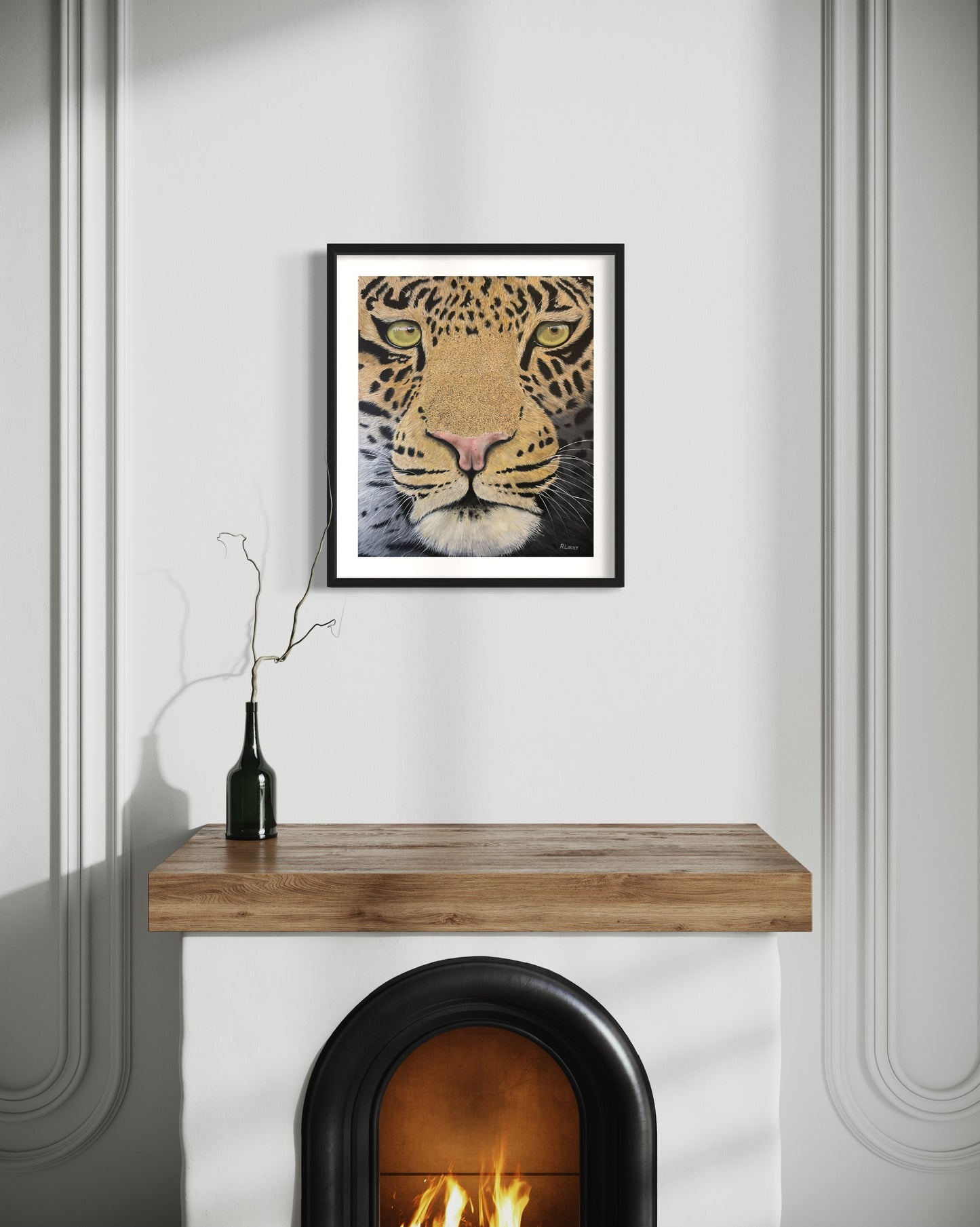 Oild painting of a Leopard's Face