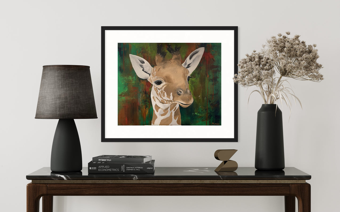 Oil painting of a baby Giraffe
