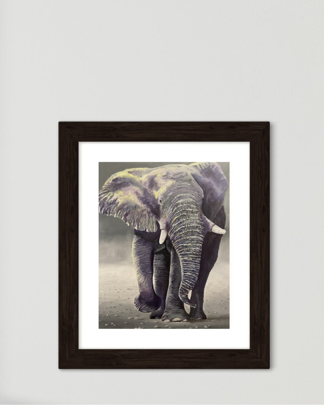 Oil painting of an Elephant at dusk