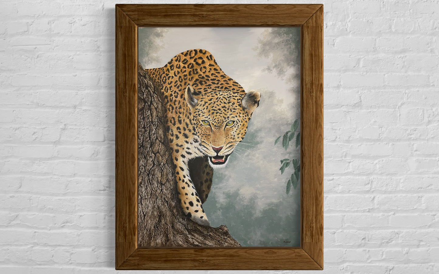 'Lady of the Night' - An Acrylic painting of a Leopard