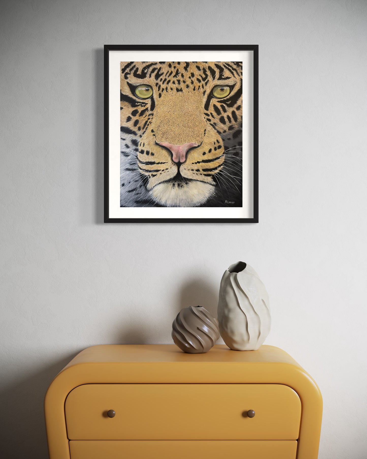 Oild painting of a Leopard's Face