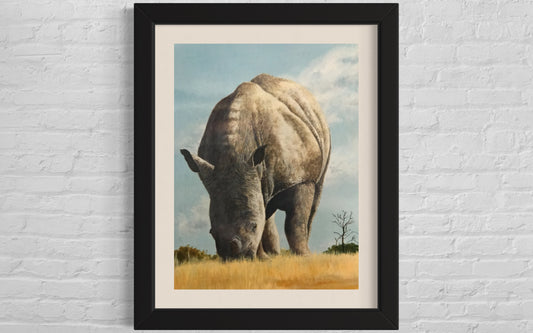 Acrylic painting of a Rhino