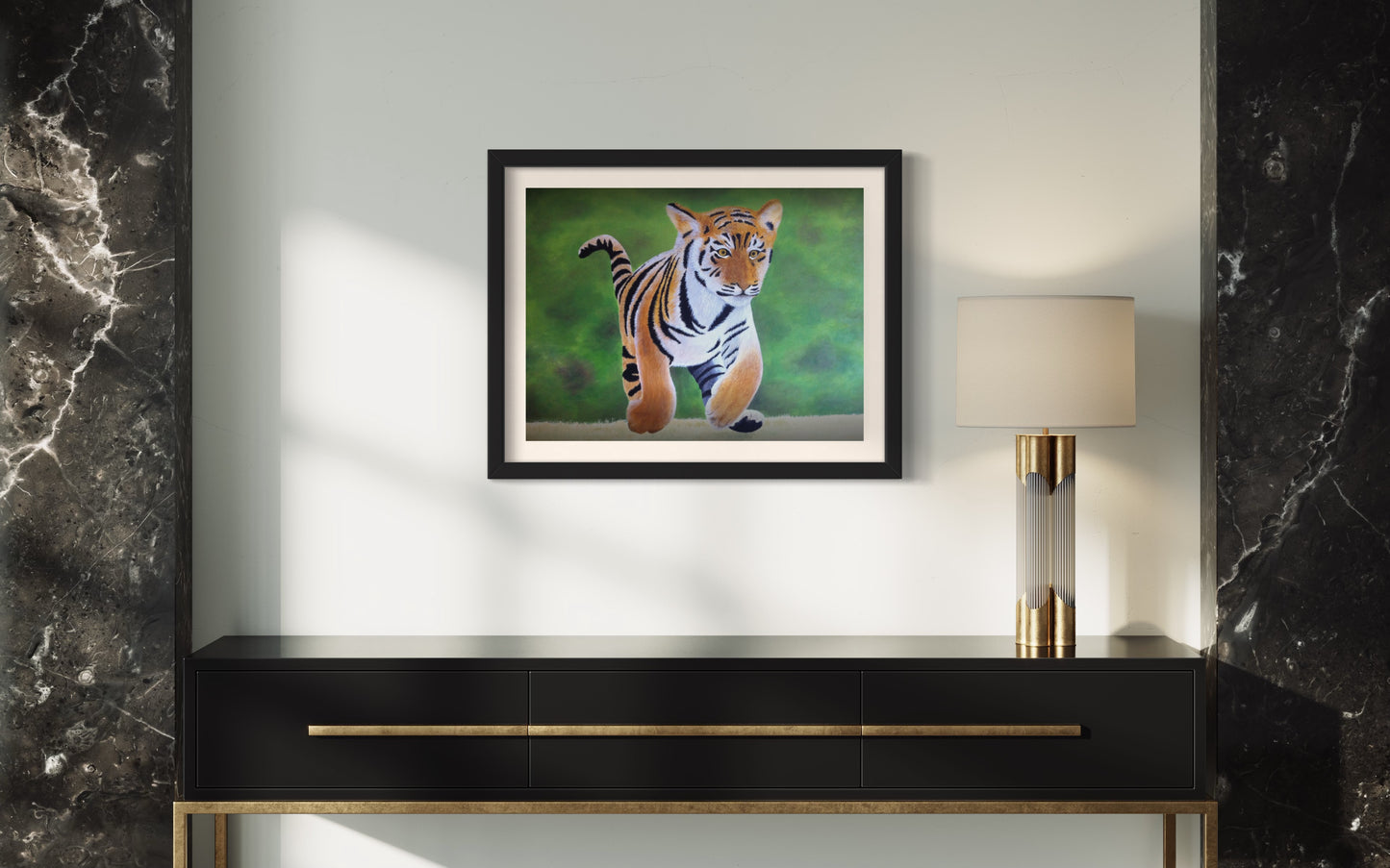 Acrylic Painting of a Tiger Cub